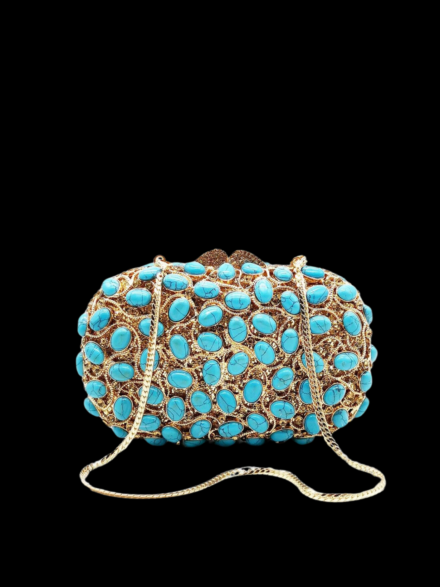 Bolso clutch cartera turquesa