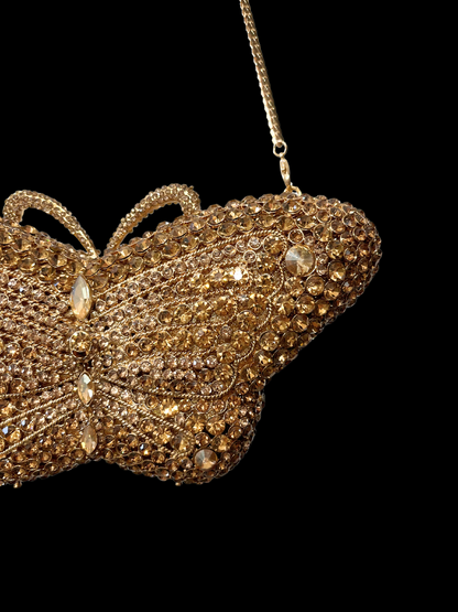 Bolso clutch diamantes mariposa