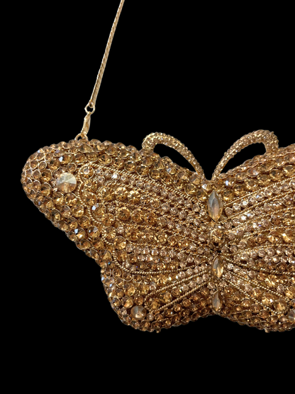 Bolso clutch diamantes mariposa