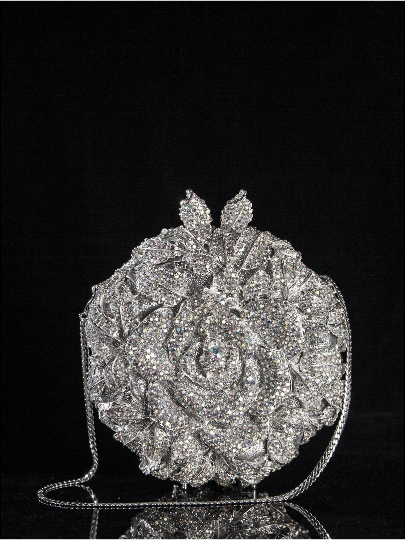 Bolso clutch rosa diamantes