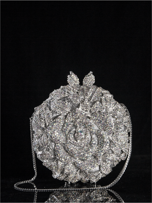 Bolso clutch rosa diamantes