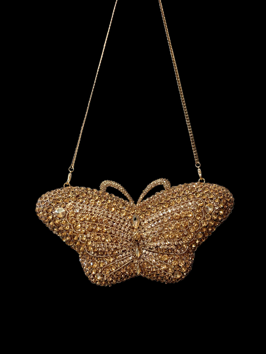 Bolso clutch diamantes mariposa