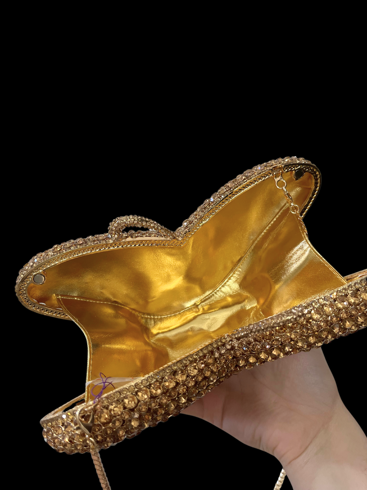 Bolso clutch diamantes mariposa