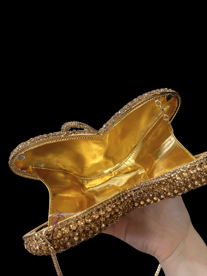 Bolso clutch diamantes mariposa