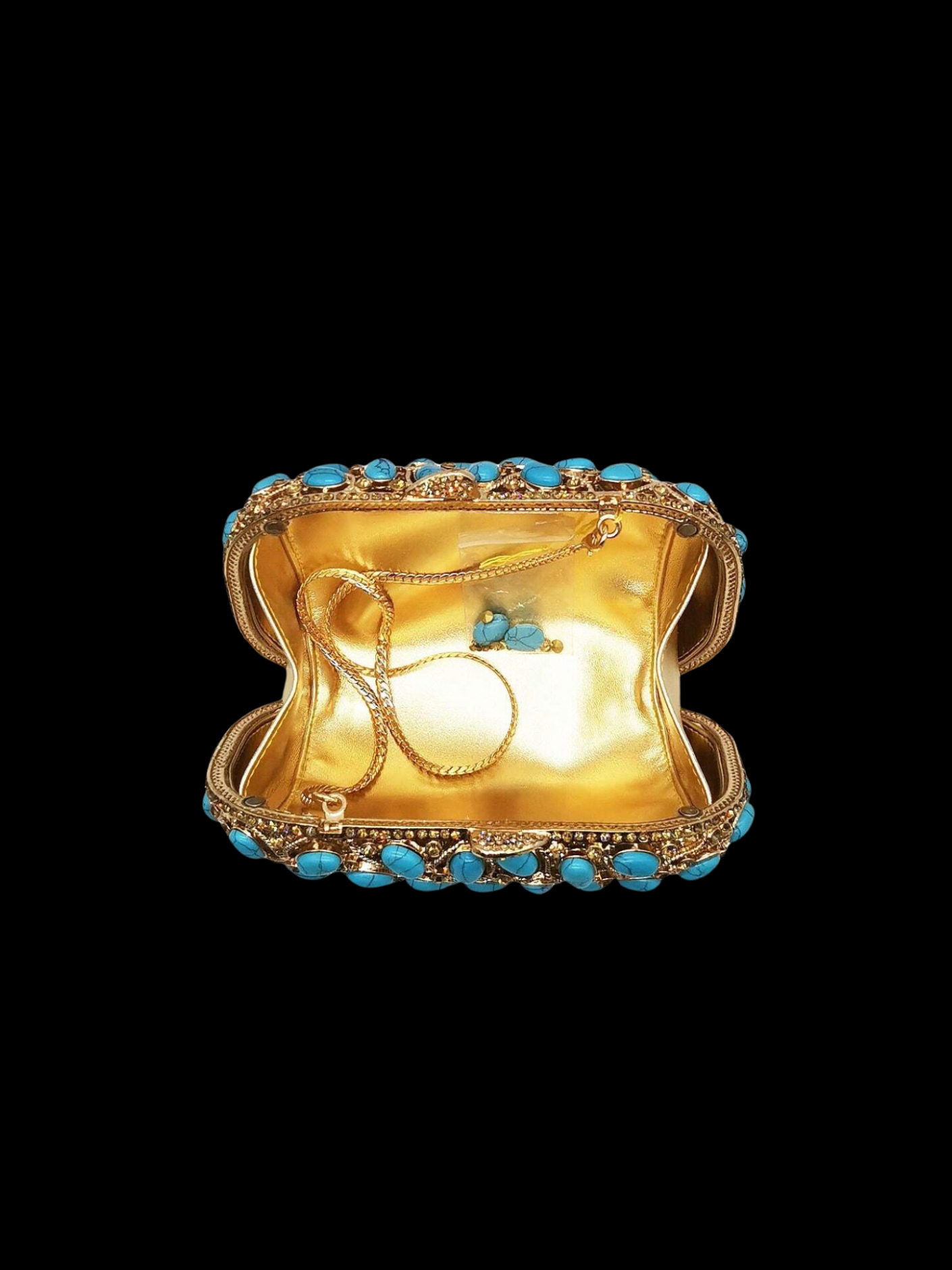 Bolso clutch cartera turquesa