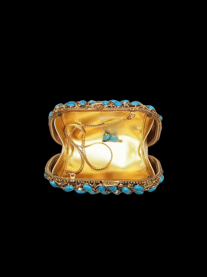 Bolso clutch cartera turquesa