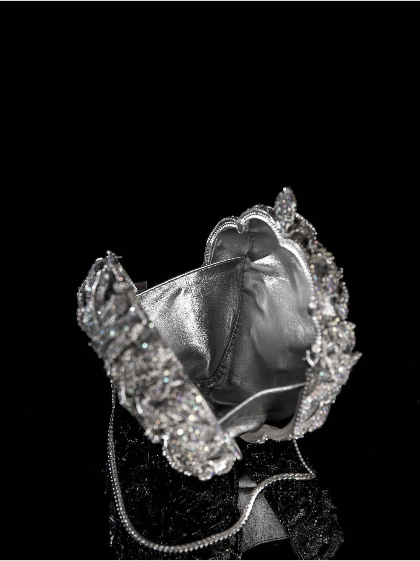 Bolso clutch rosa diamantes