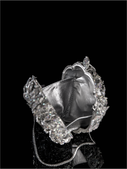 Bolso clutch rosa diamantes