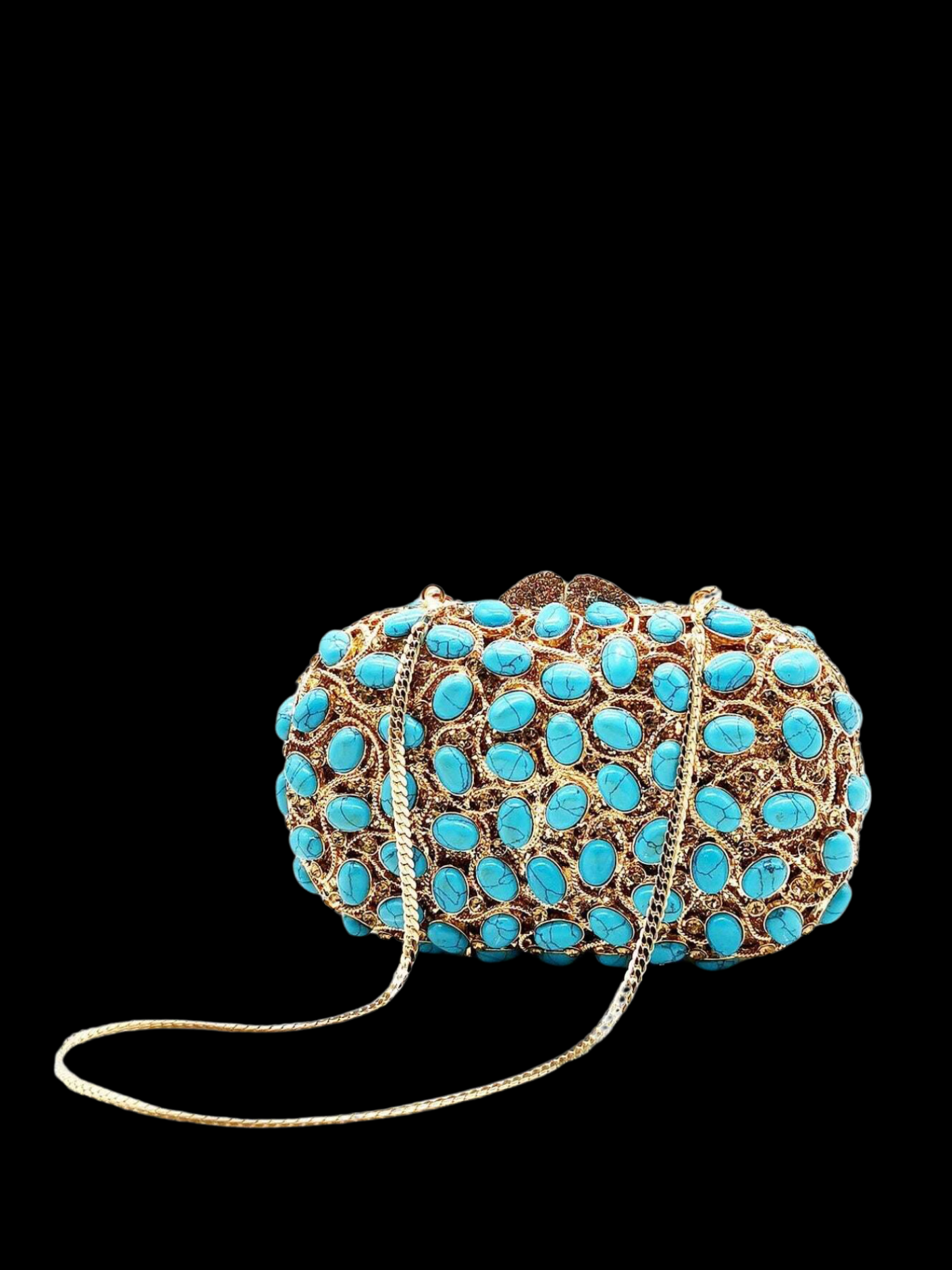 Bolso clutch cartera turquesa