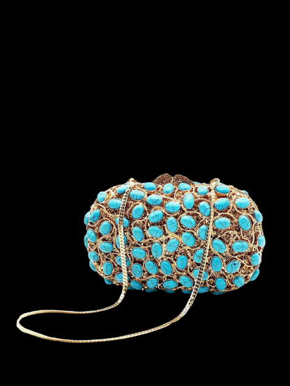 Bolso clutch cartera turquesa