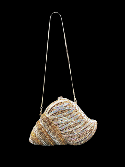 Bolso clutch caracol diamantes