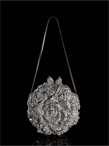 Bolso clutch rosa diamantes