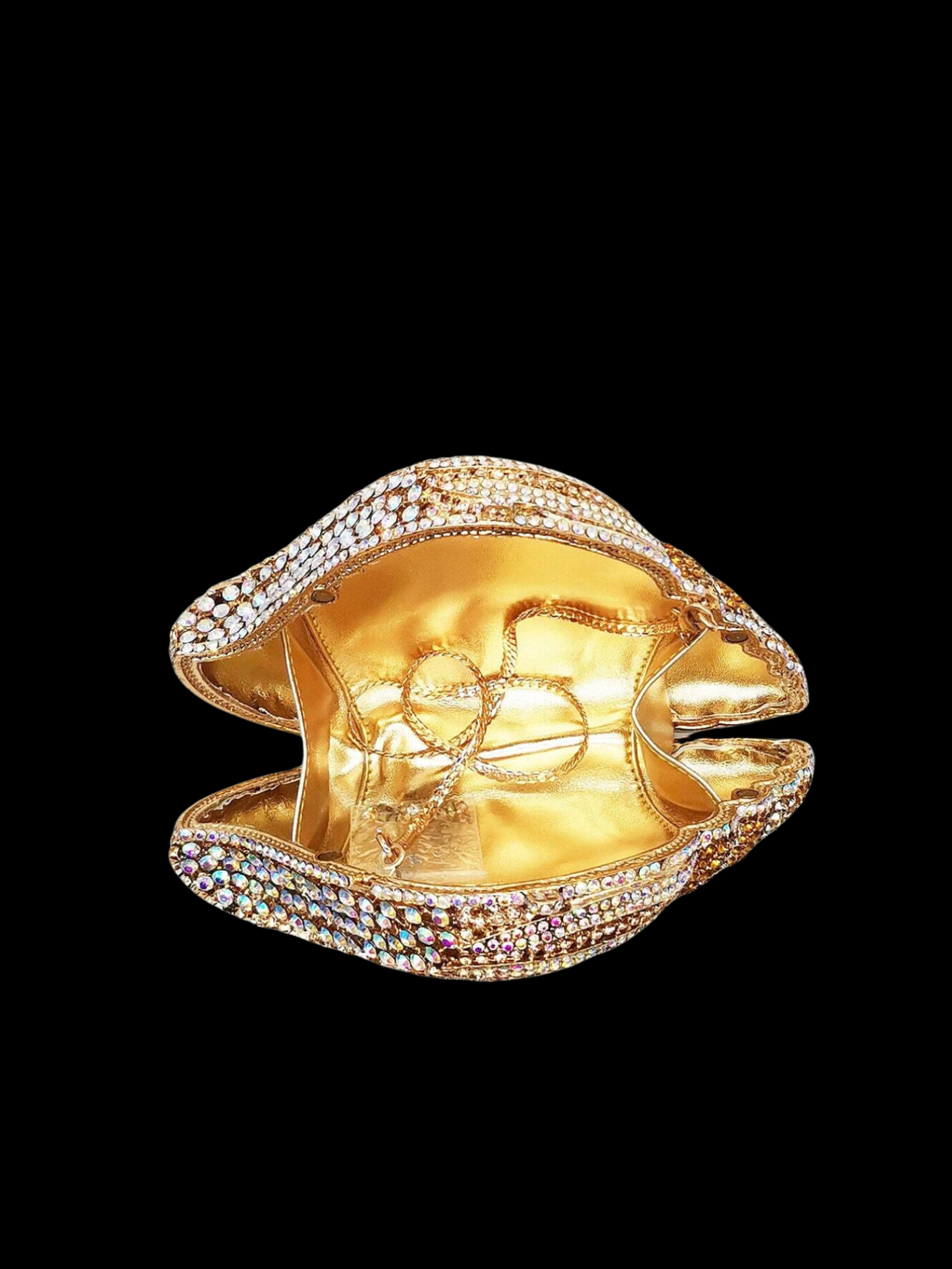 Bolso clutch caracol diamantes