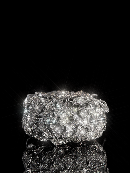 Bolso clutch rosa diamantes