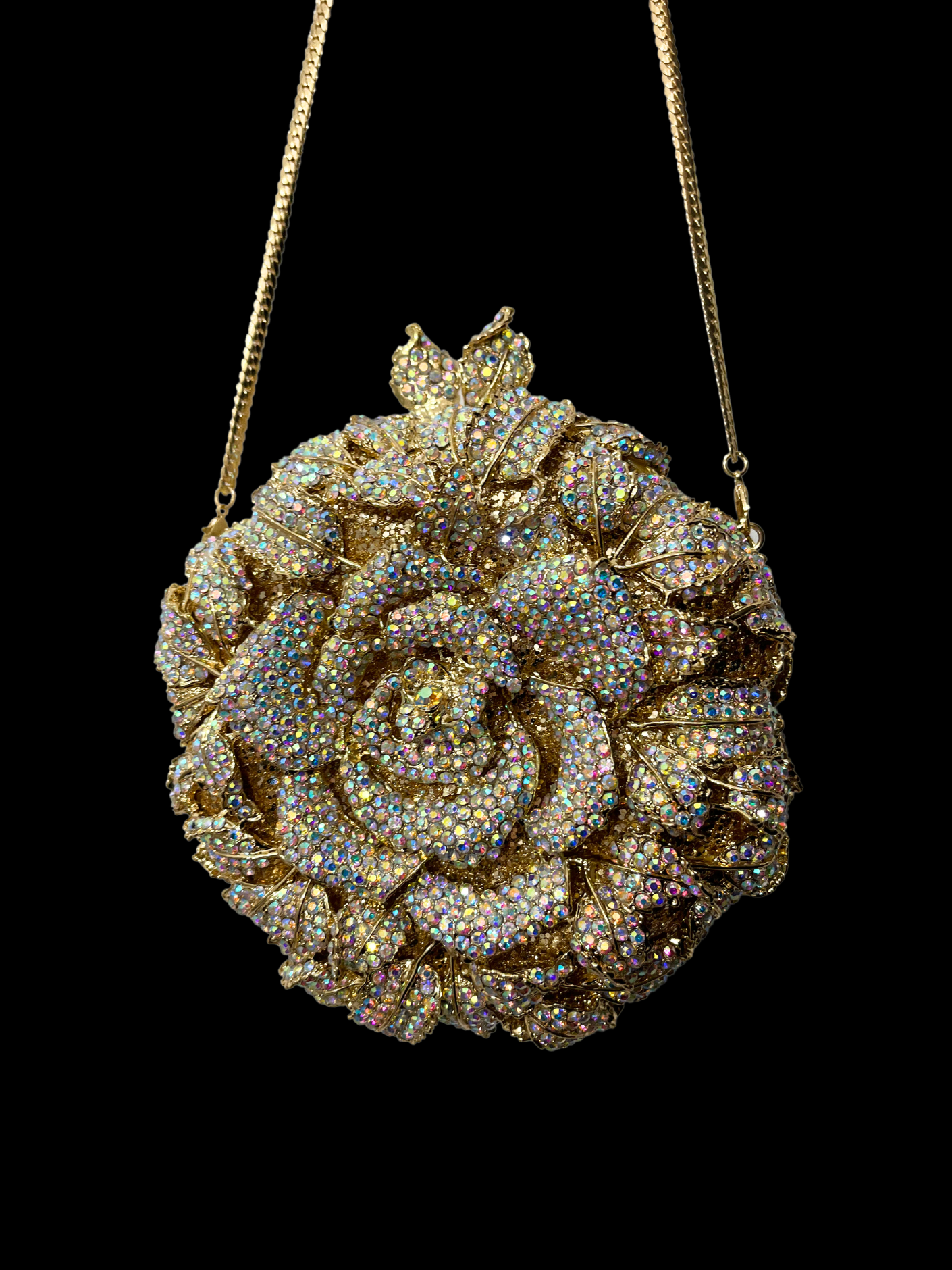 Bolso clutch rosa diamantes