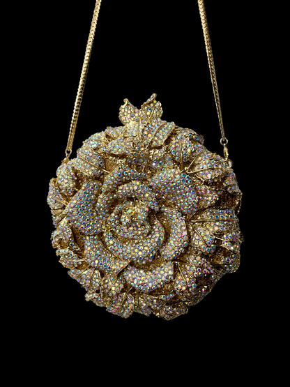 Bolso clutch rosa diamantes