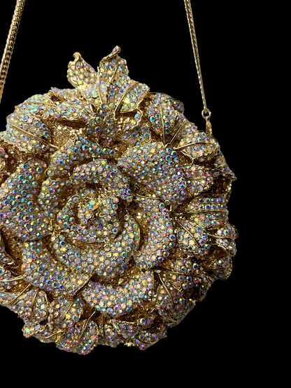 Bolso clutch rosa diamantes