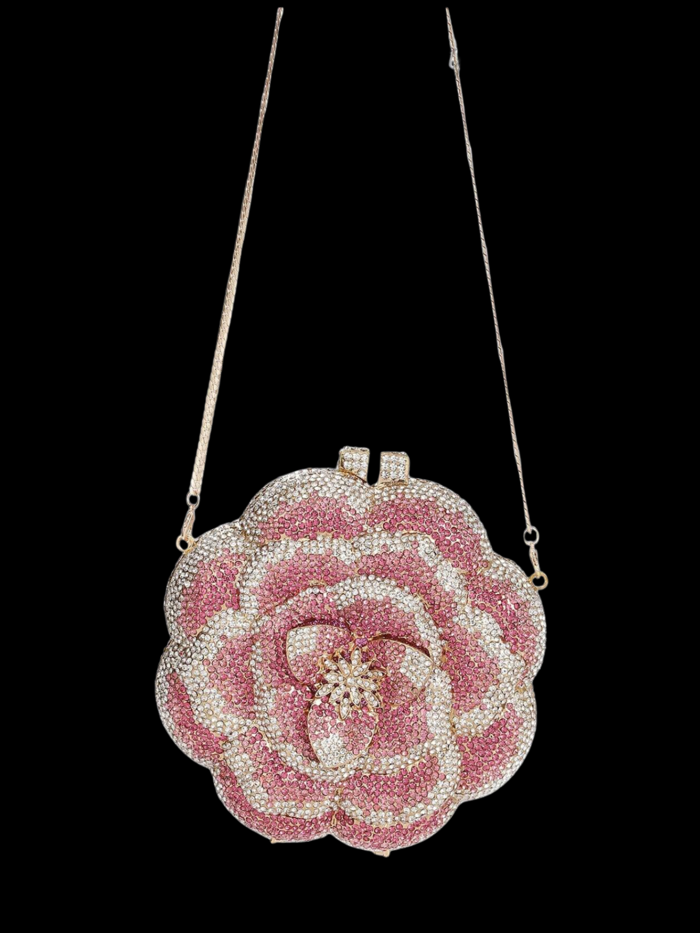 Bolso clutch flor diamantes