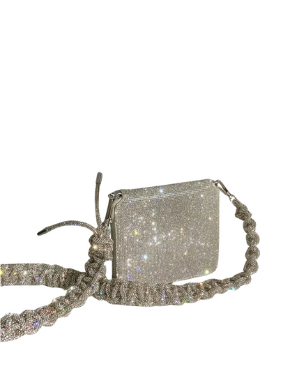 Bolso cadena tejida diamantes