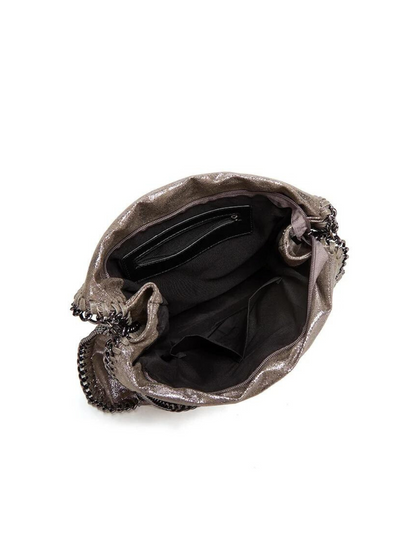 Bolso tote metálico diseño cadena
