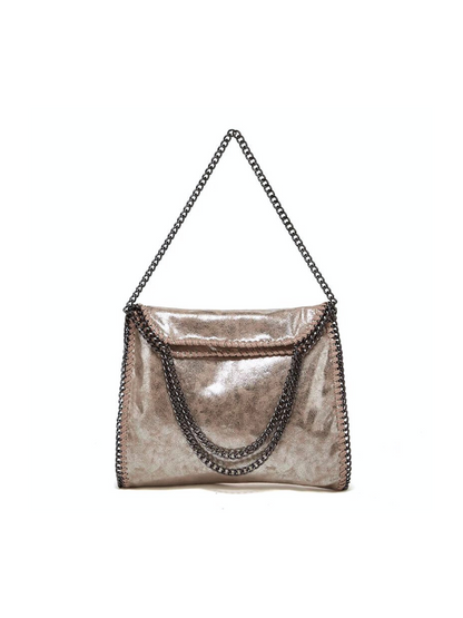 Bolso tote metálico diseño cadena