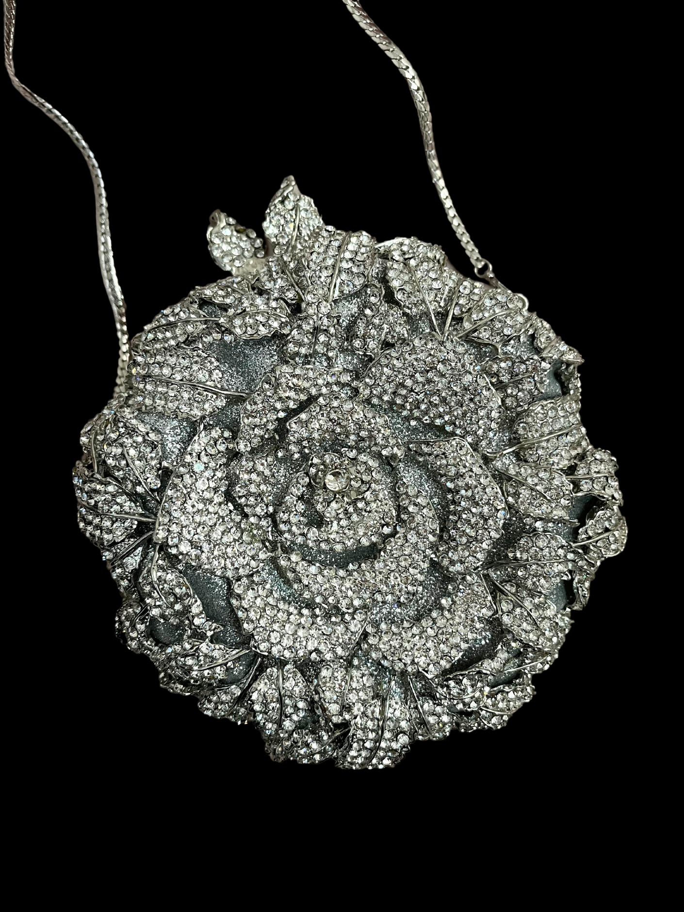 Bolso clutch rosa diamantes