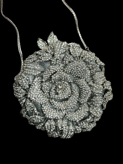 Bolso clutch rosa diamantes