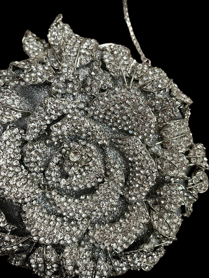 Bolso clutch rosa diamantes