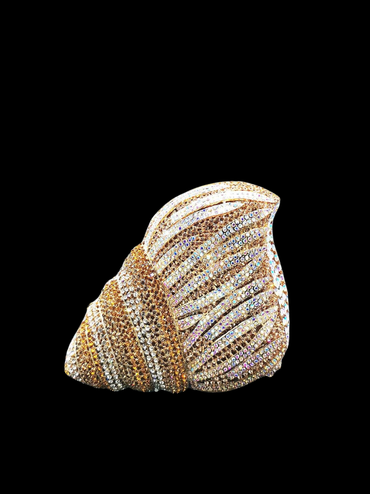 Bolso clutch caracol diamantes