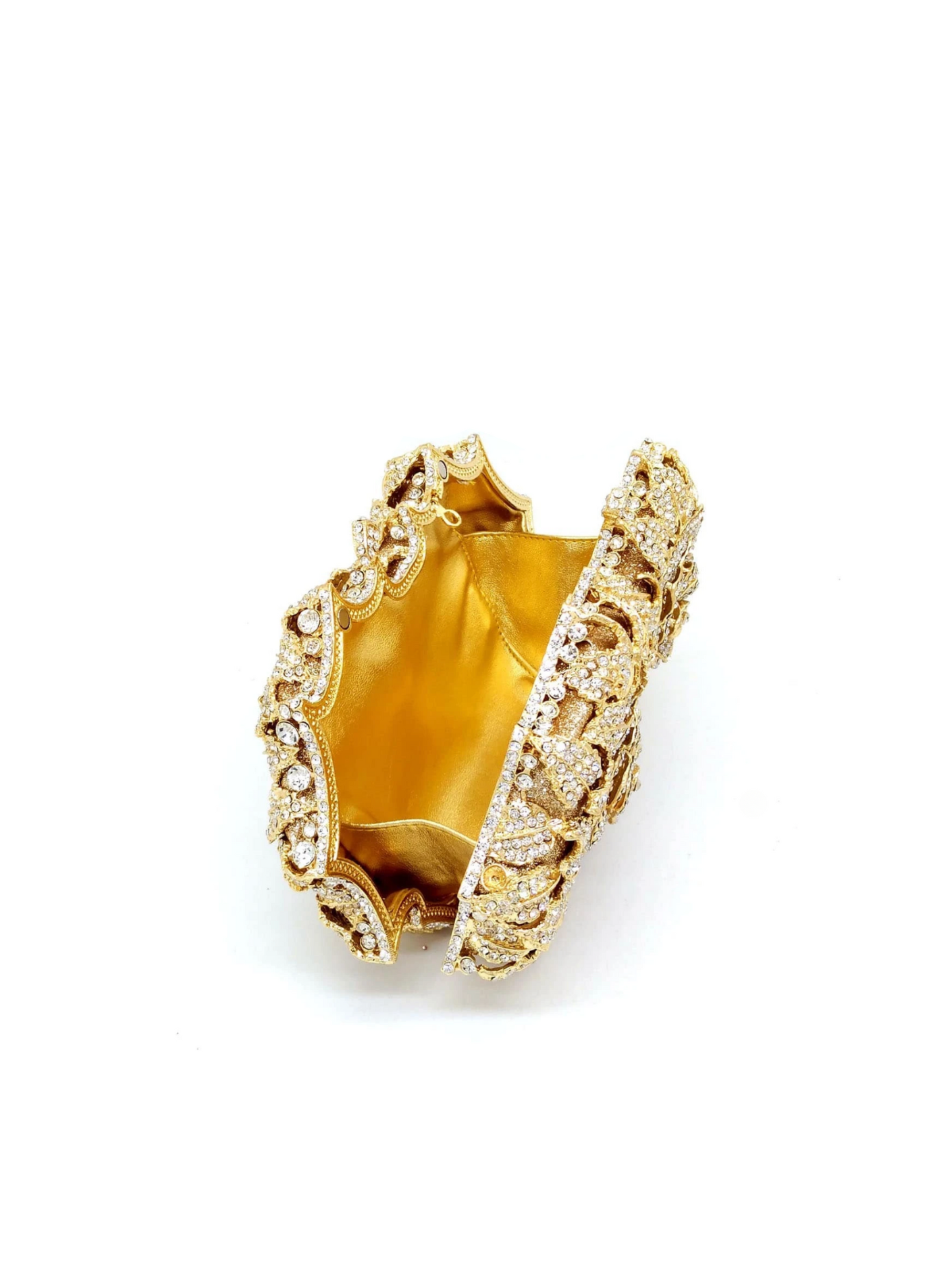 Bolso clutch rosas diamantes