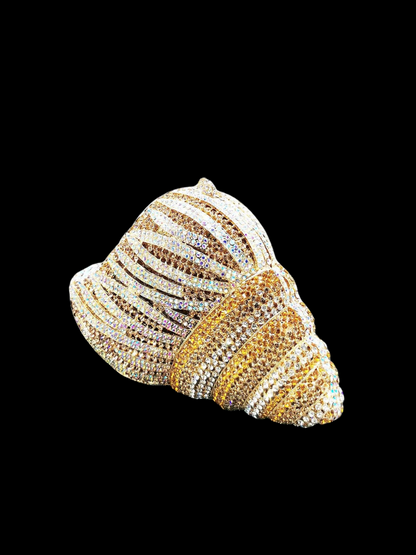 Bolso clutch caracol diamantes