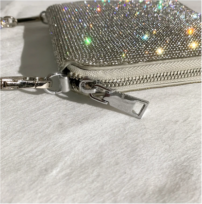 Bolso cadena tejida diamantes