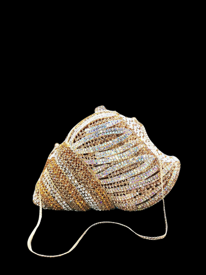 Bolso clutch caracol diamantes