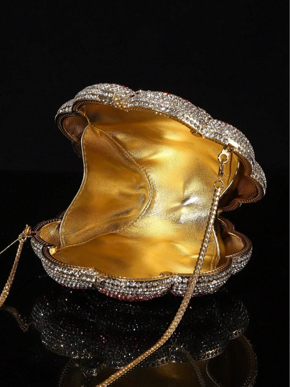 Bolso clutch flor diamantes