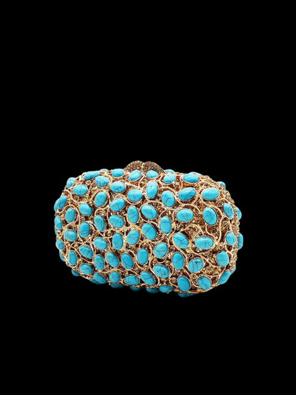 Bolso clutch cartera turquesa