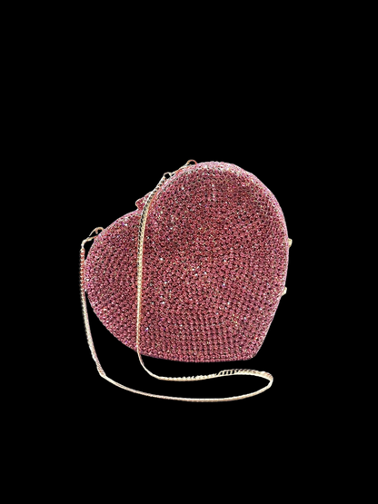 Bolso clutch corazón diamantes