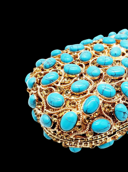 Bolso clutch cartera turquesa