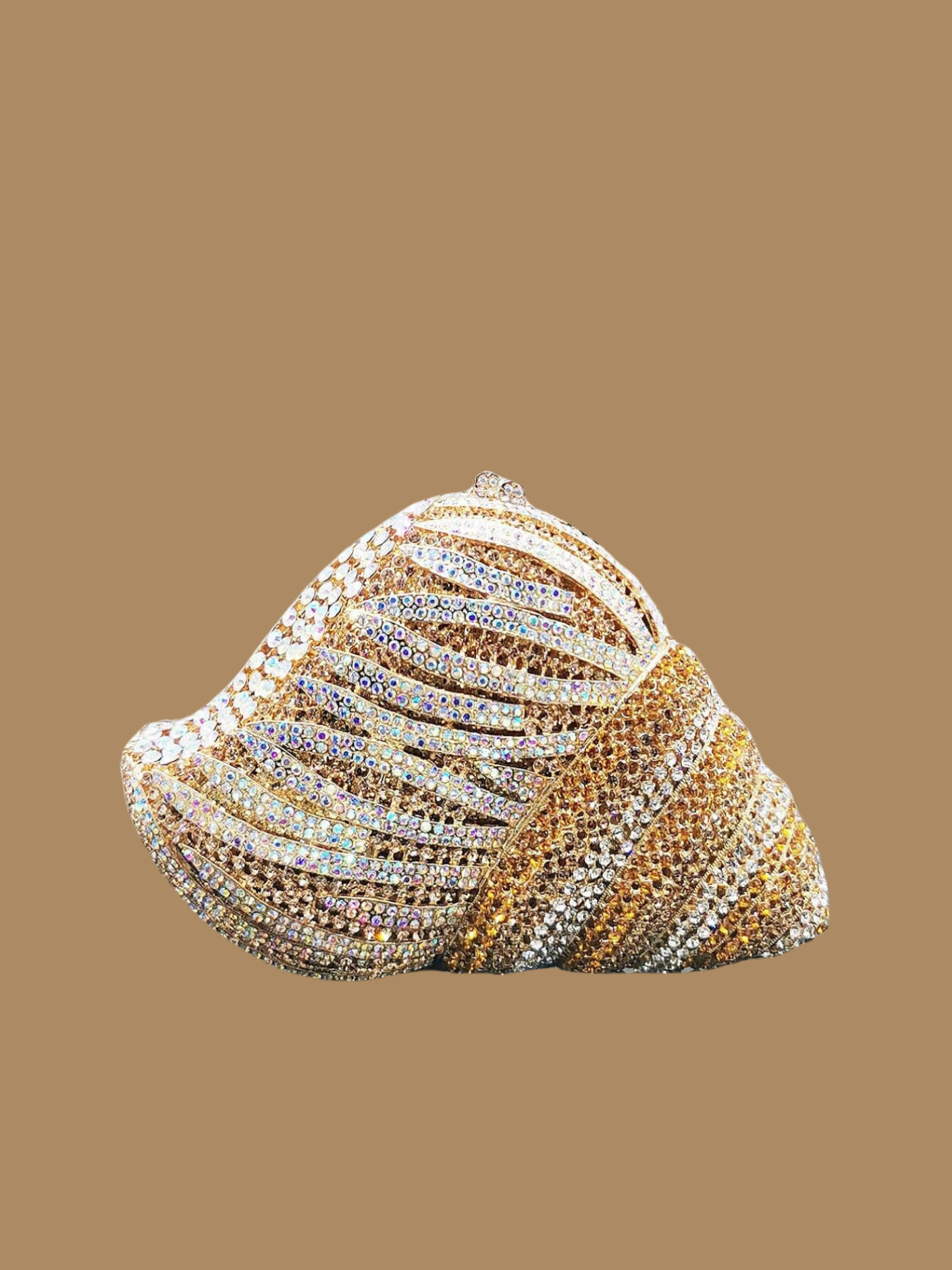 Bolso clutch caracol diamantes