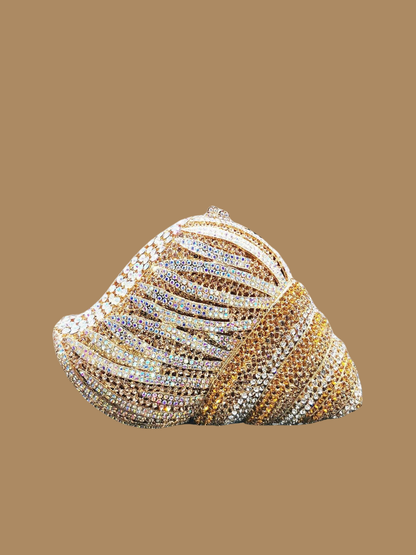 Bolso clutch caracol diamantes