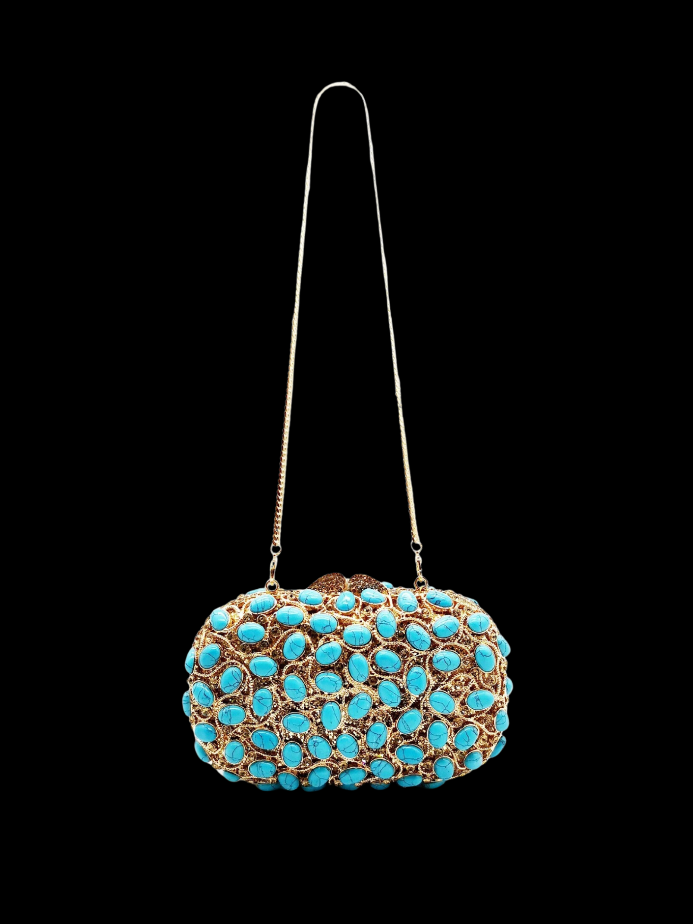 Bolso clutch cartera turquesa
