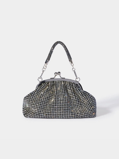 Bolso asa diamantes incrustados