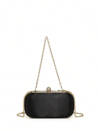 Bolso clutch bordado diamantes perlas
