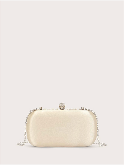 Bolso clutch bordado diamantes perlas