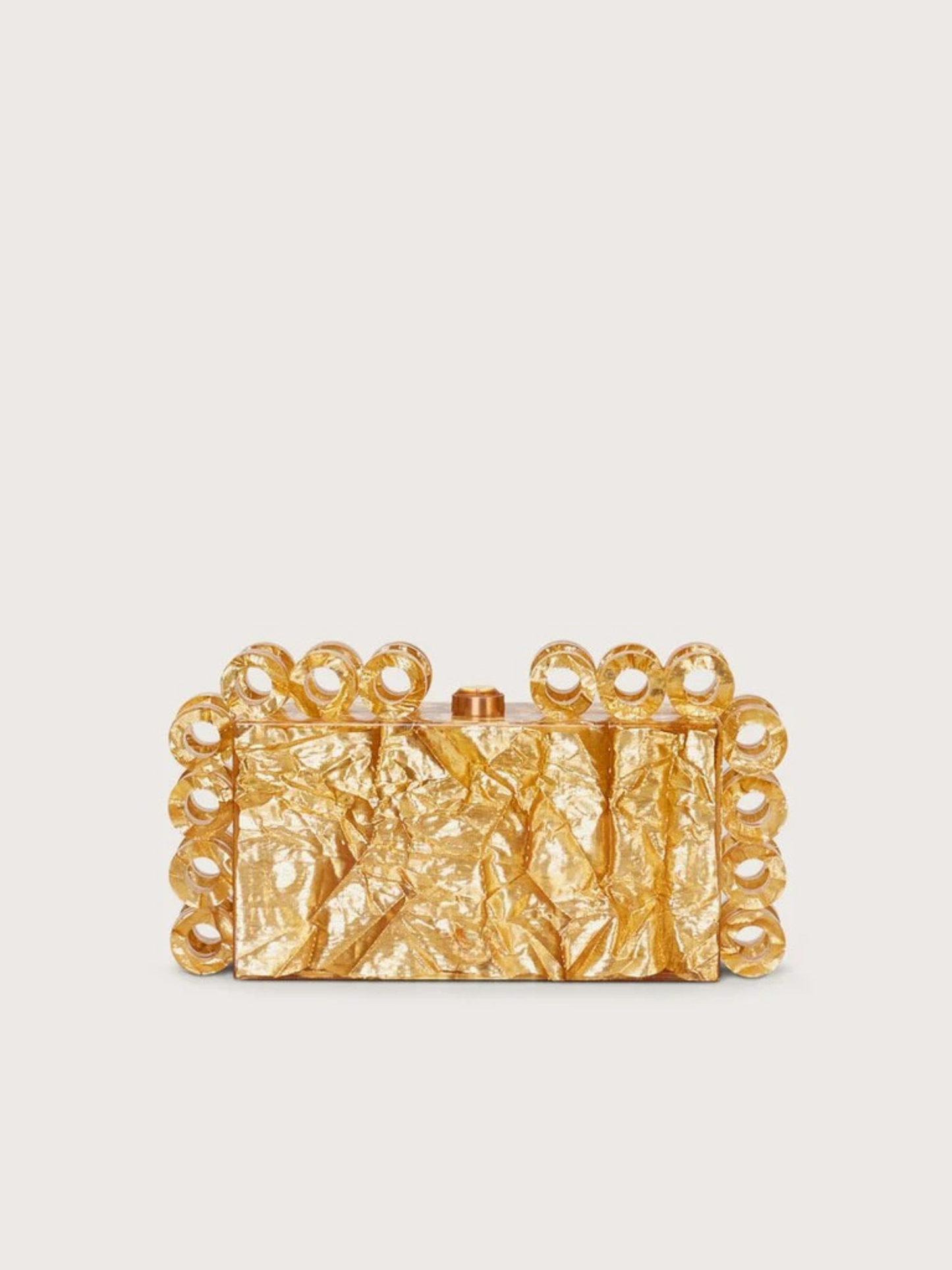 Bolso clutch metálico círculos