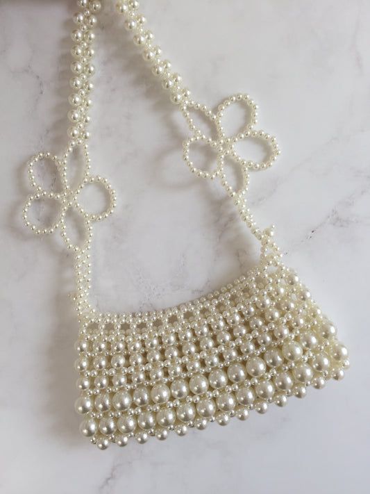 Bolso perlas flores