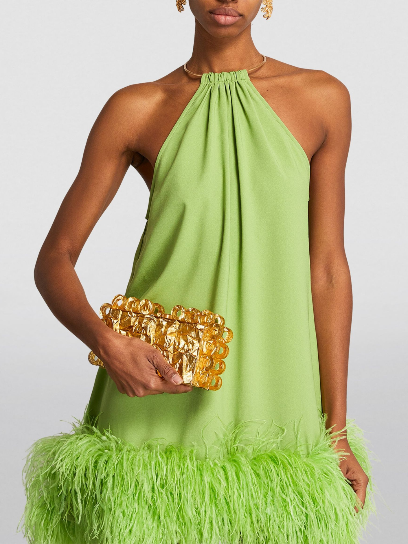 Bolso clutch metálico círculos