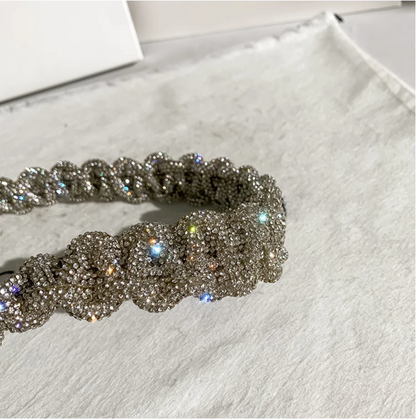 Bolso cadena tejida diamantes