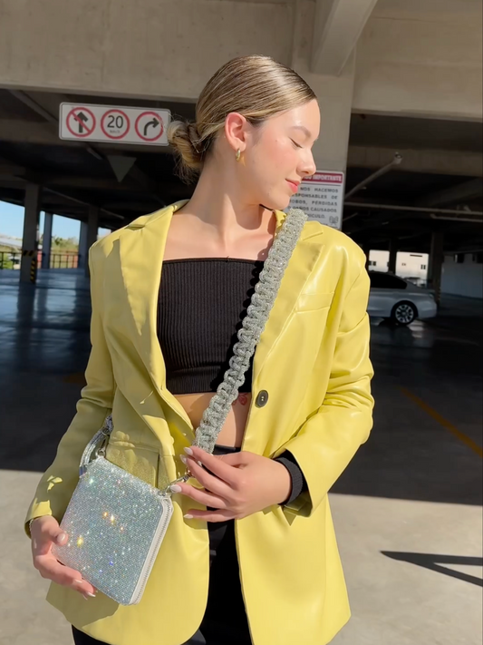 Bolso cadena tejida diamantes