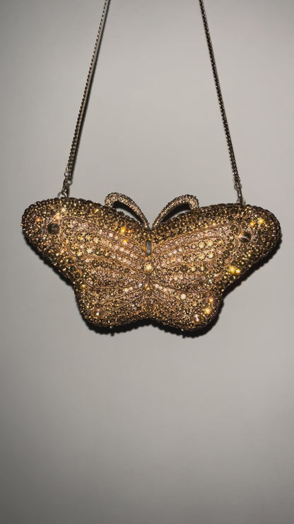 Bolso clutch diamantes mariposa