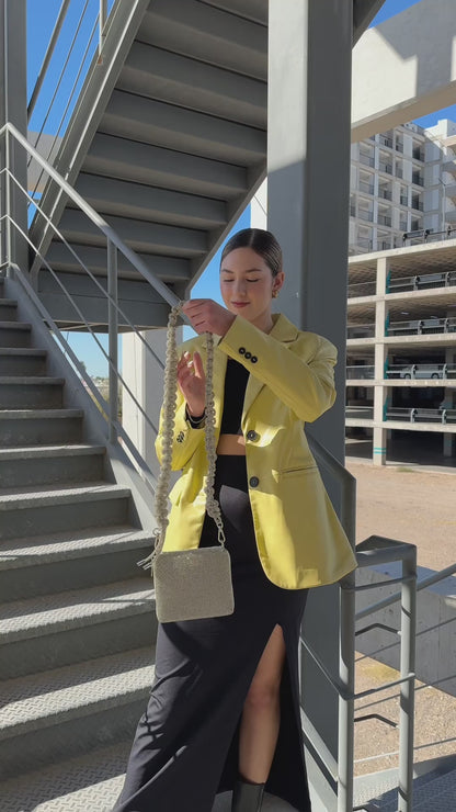 Bolso cadena tejida diamantes